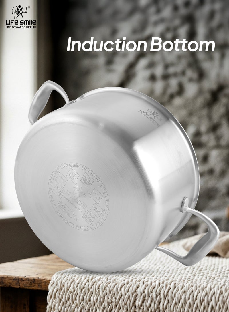 Life Smile Stainless Steel Cookware Set – 6 Pieces | 24/28/32cm Soup pot with Lid | Induction Compatible | 304 Stainless Steel Cookwares - Image 2